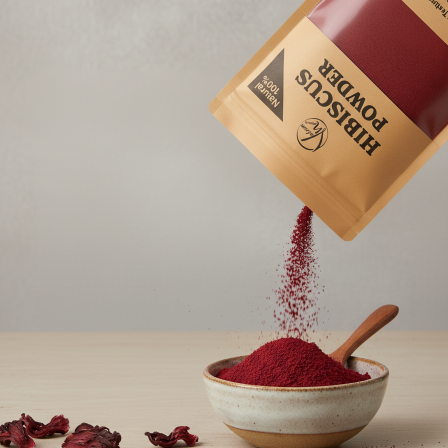 Hibiscus Flower Powder 100% Pure And Natural | Organic Herbal Powder For Skin Glow, Hair Growth, Detox And Anti-Aging Care (100g)