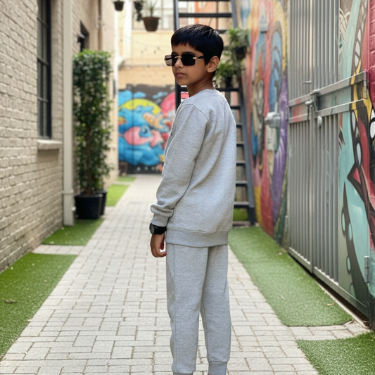 Kids Fleece Tracksuit | Sweatshirt & Pajama Set for Baby Boys – Warm,