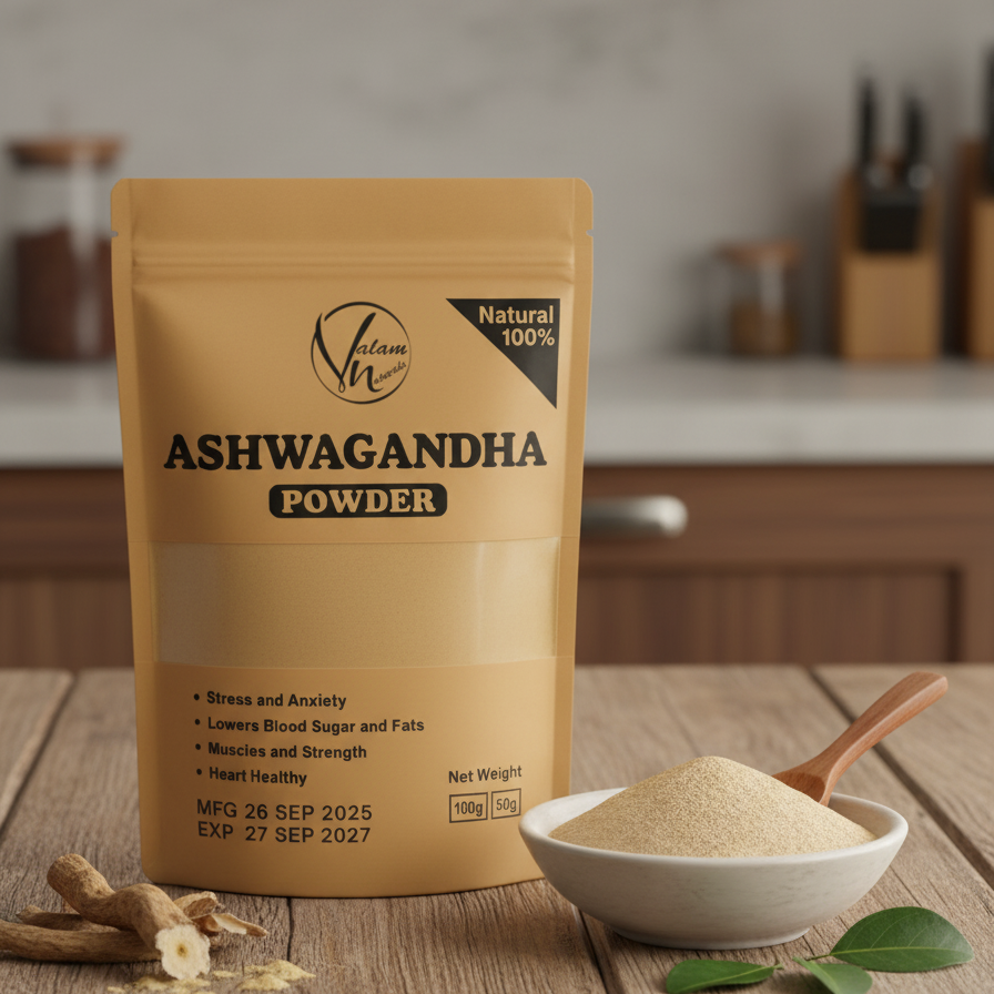 Ashwagandha Powder Pure And Natural | Herbal Supplement For Stress Relief, Energy, Immunity Boost, And Overall Wellness (100g)