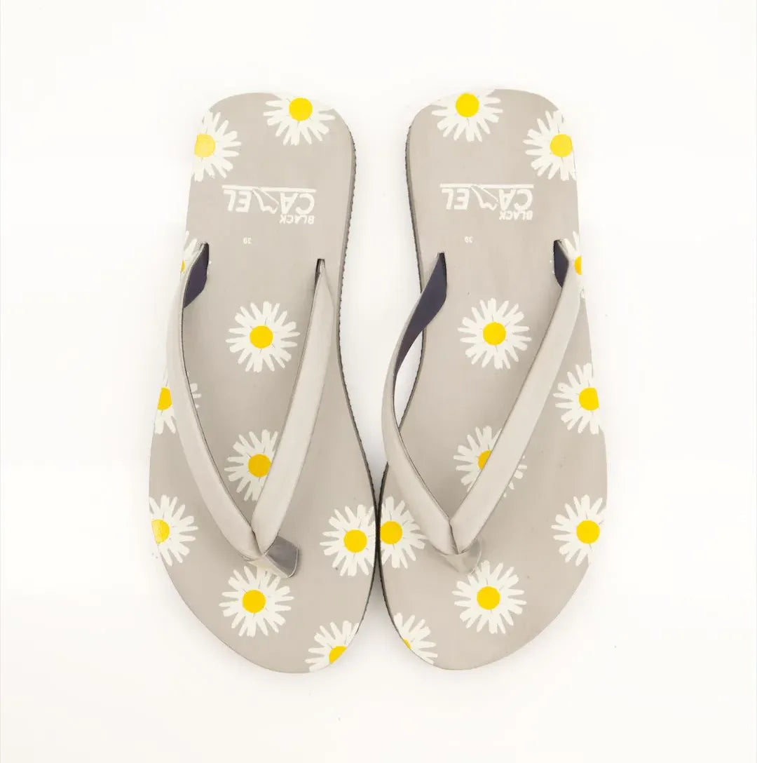 009 Ladies Flower Print Daisy Flip Flop Slippers