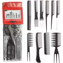 (10 Pcs) Multipurpose Salon Hair Styling Hairdressing hairdresser Barber Combs Kit