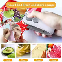 1 Pc Mini Heat Sealing Machine 2-in-1 Cutter & Sealer | USB Rechargeable Food Bag