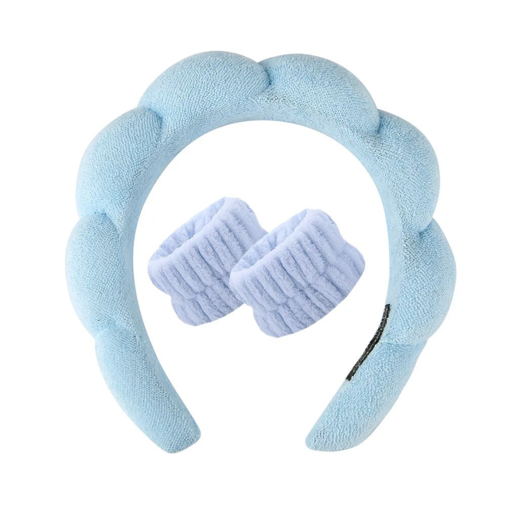 3Pcs Makeup Sponge Spa Headband Puffy Sponge Sweet Hair Band