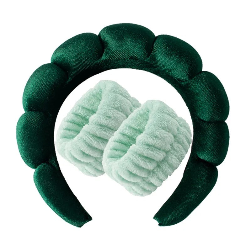 3Pcs Makeup Sponge Spa Headband Puffy Sponge Sweet Hair Band
