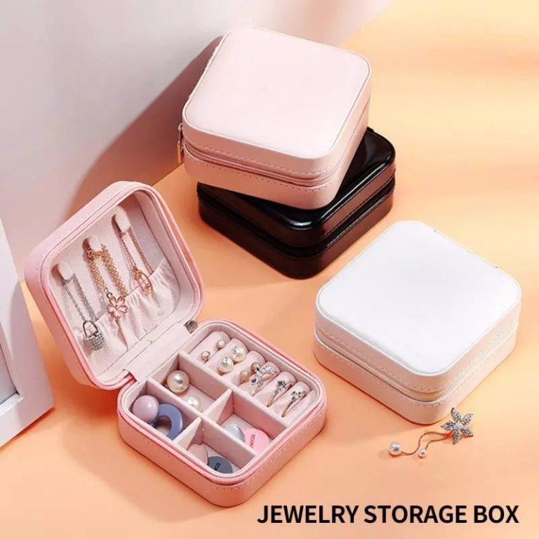Compact Travel Leather Jewelry Organizer Box – Portable Pocket-Sized Case