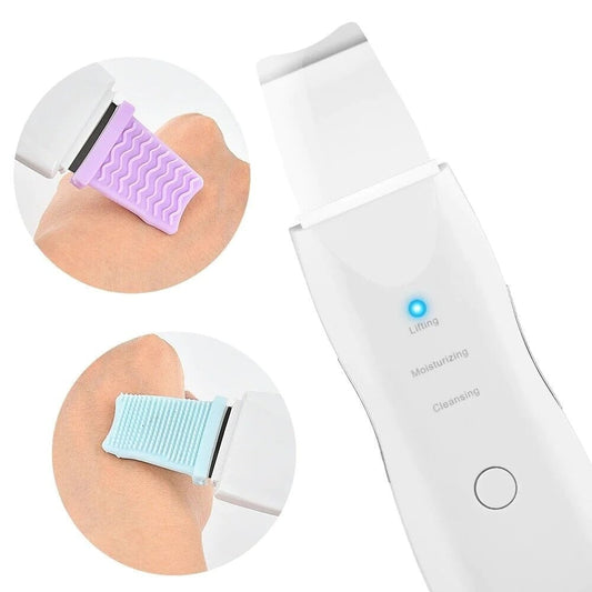 Rechargeable Ultrasonic Skin Scrubber – Deep Cleansing Facial Spatula & Blackhead Remover
