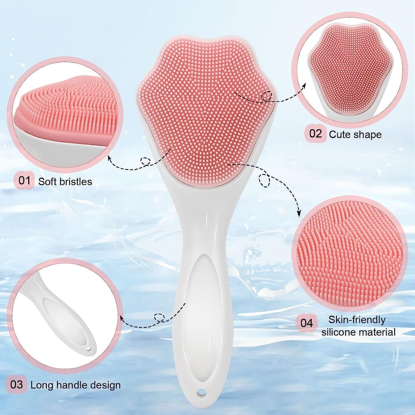 1 pcs Silicone Face Scrubber Exfoliating Brush, Manual Handheld Massager