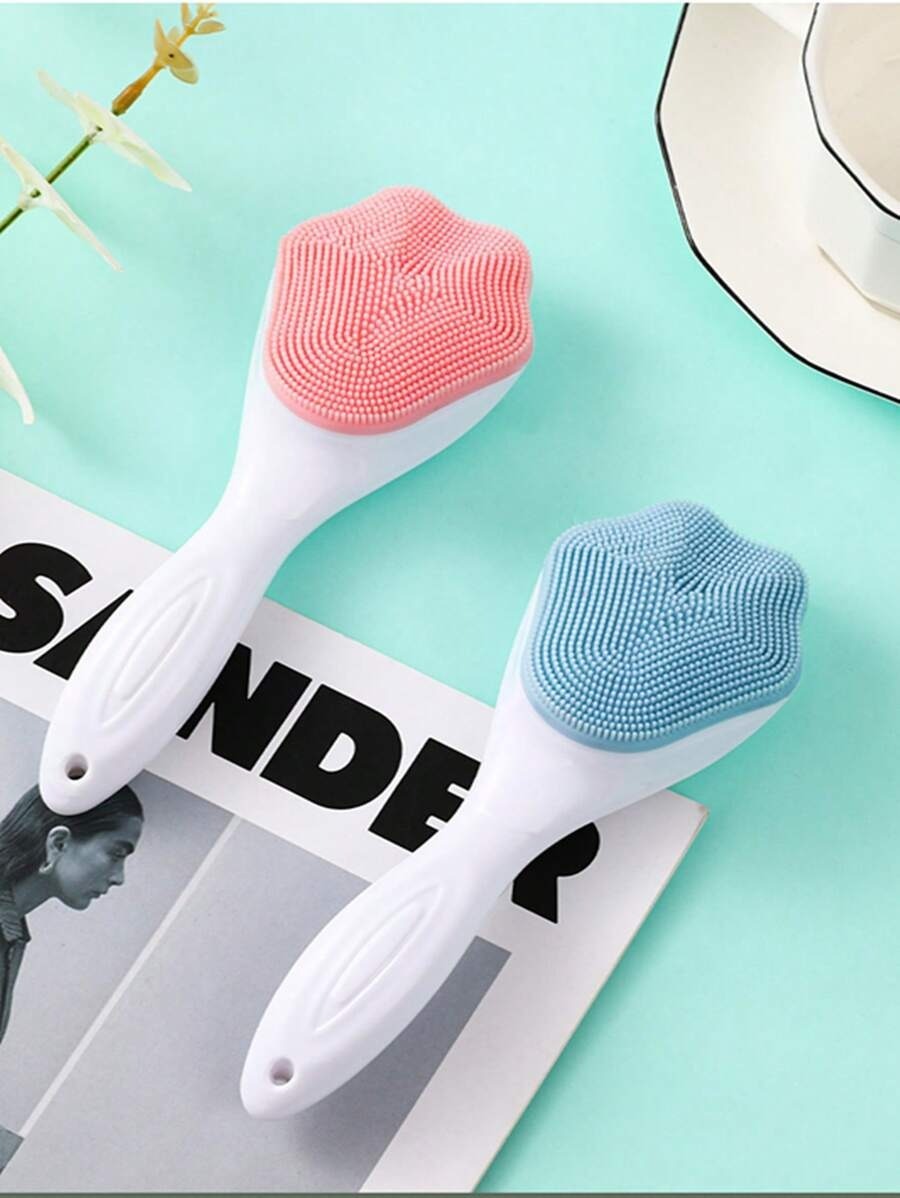 1 pcs Silicone Face Scrubber Exfoliating Brush, Manual Handheld Massager