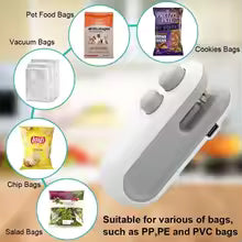 1 Pc Mini Heat Sealing Machine 2-in-1 Cutter & Sealer | USB Rechargeable Food Bag