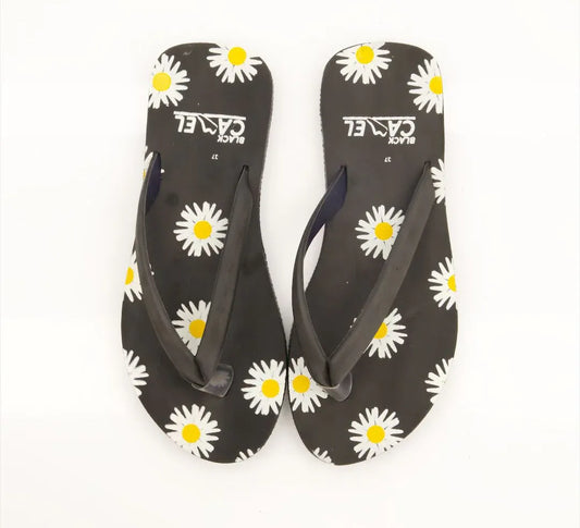 009 Ladies Flower Print Daisy Flip Flop Slippers
